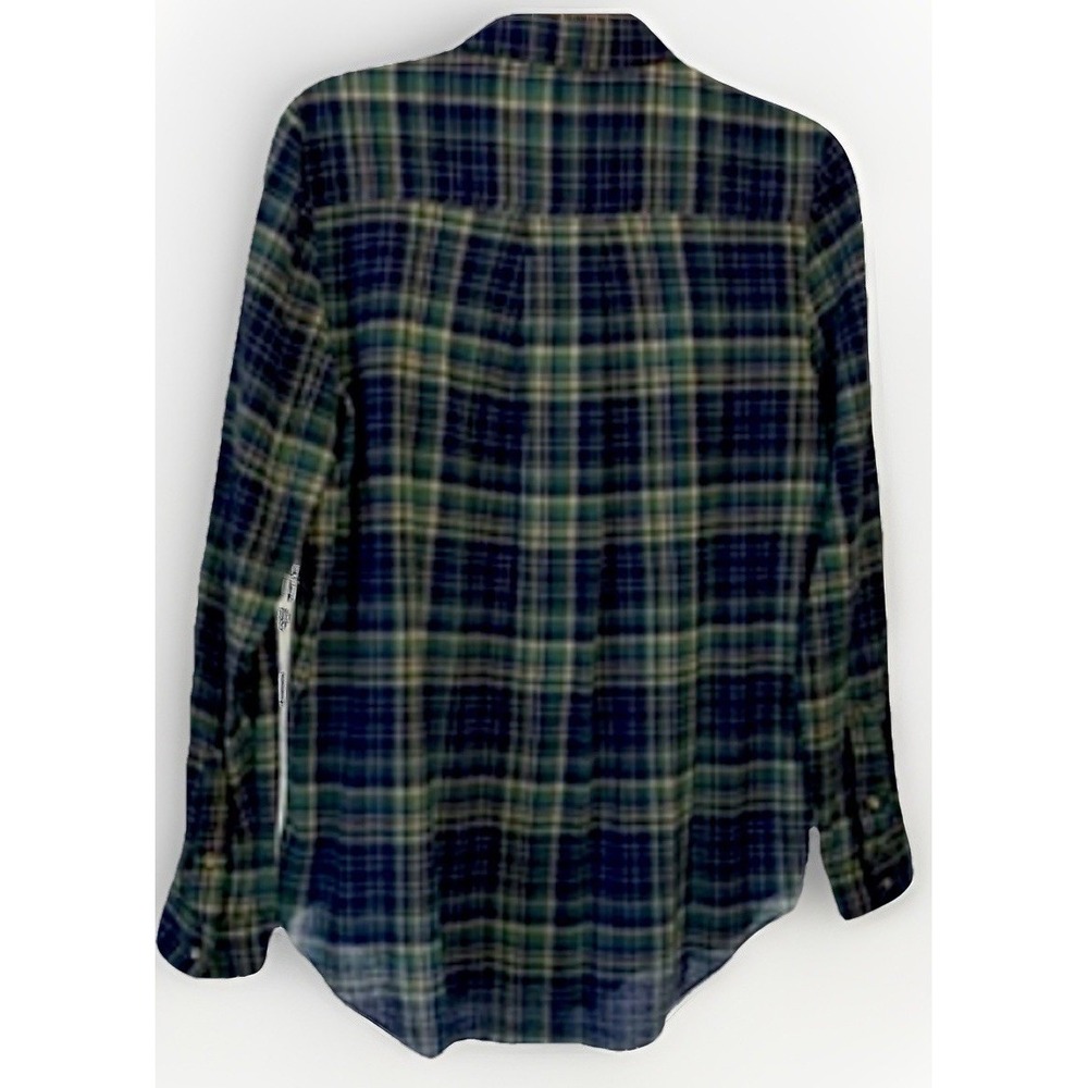 Sundance Cotton Blue Plaid Pearl Button Up Coastal Weekend Western Shirt Medium - Picture 10 of 15